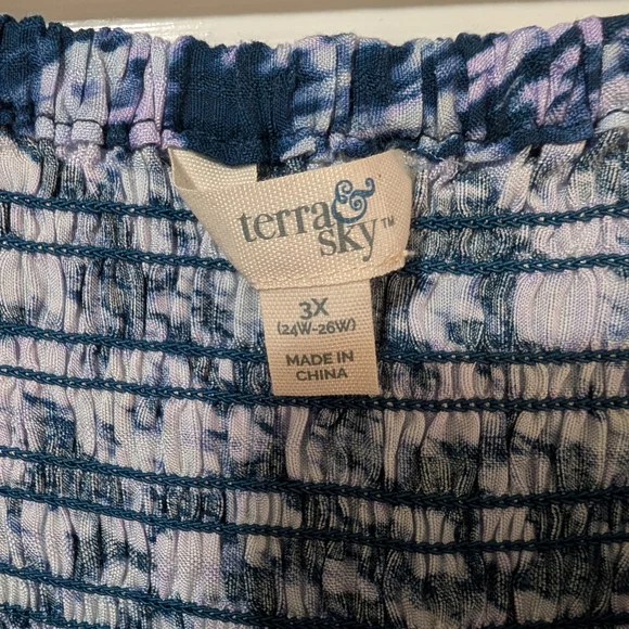 Terra & Sky Blue and Purple Smocked Dress - Picture 6 of 9